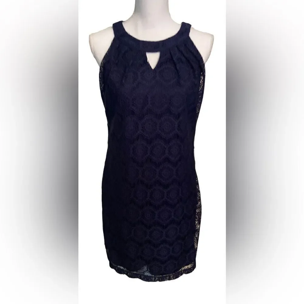 Maurices Navy Lace Dress Medium - Picture 6 of 6